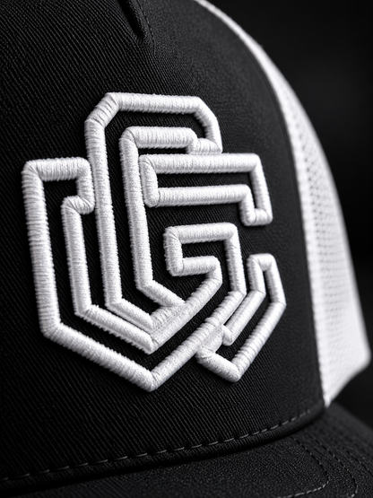 GC Trucker Cap — Black / White