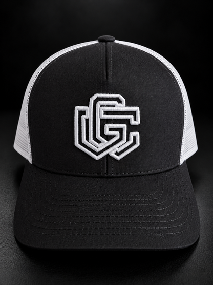 GC Trucker Cap — Black / White