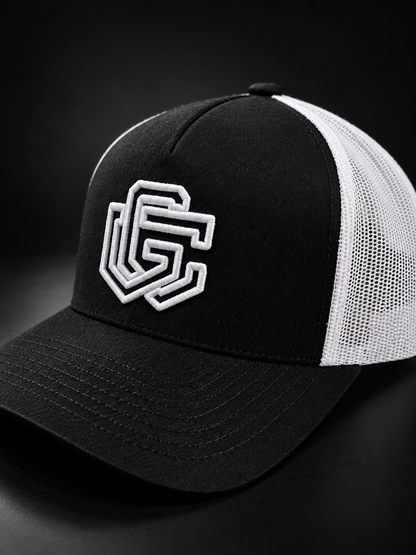 GC Trucker Cap — Black / White